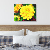 明るい黄色の花のキャンバス キャンバスプリント (インサイチュ (寝室))