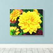 明るい黄色の花のキャンバス キャンバスプリント (インサイチュ (ウッドフロア))