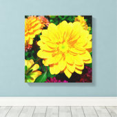 明るい黄色の花のキャンバス キャンバスプリント (インサイチュ (ウッドフロア))