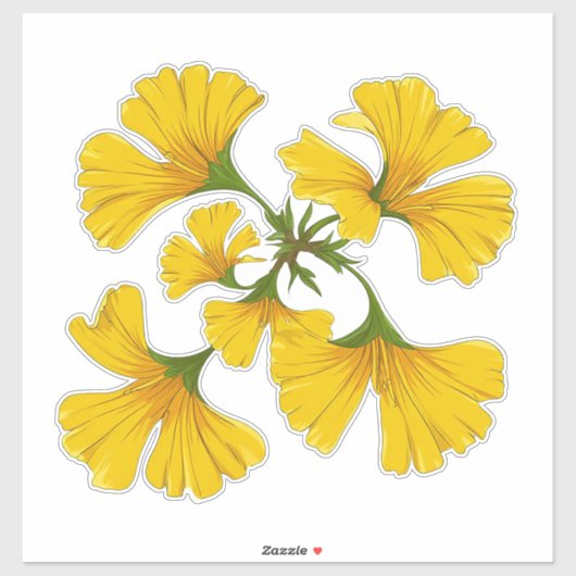 明るい黄色の花の房 シール (シート)