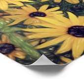 明るい黄色の花アートホームウォールデカール ポスター (角)