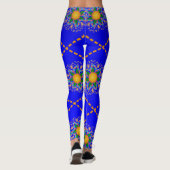 明るい黄色の花抽象芸術フルウィメンズ レギンス (裏面)