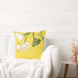 明るい黄色の蓮の花シードポッドシンプル クッション