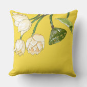 明るい黄色の蓮の花シードポッドシンプル クッション (正面)