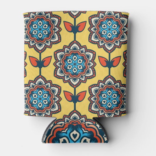 明るい黄色の装飾品：シームレスデコール 缶クーラー (正面)