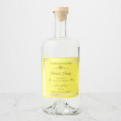 明るい黄色の製品ラベル ゴールド シャンパーフレーム リキュールボトルラベル (正面)