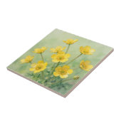 明るい黄色の野花の春の牧草地 タイル (側面)