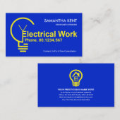 明るい黄色の電球フィラメント 名刺 (正面/裏面)