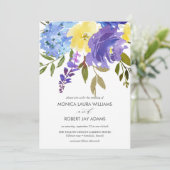 明るい黄色の青い花 招待状 (スタンド正面)