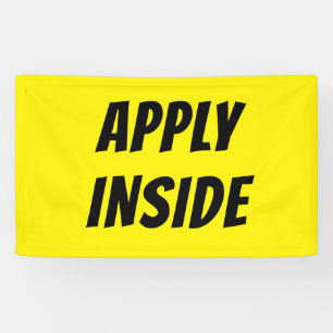 明るい黄色のAPPLY INSIDEバナー – High-Vis 横断幕