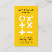 明るい黄色のBODMAS数学記号数学教師 名刺 (正面)