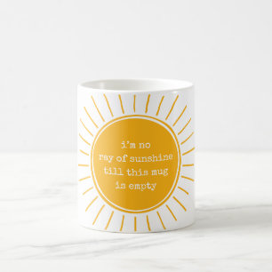 明るい黄色のNo Ray of Sunshineコーヒーマグおもしろい コーヒーマグカップ