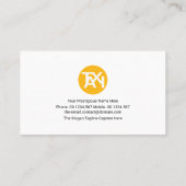 明るい黄色はっきりしたのタクシーのシルエットキャブドライバ 名刺 (裏面)