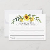 明るい黄色ひまわり日付夜アイディアカード 招待状 (正面)