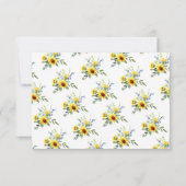 明るい黄色ひまわり日付夜アイディアカード 招待状 (裏面)
