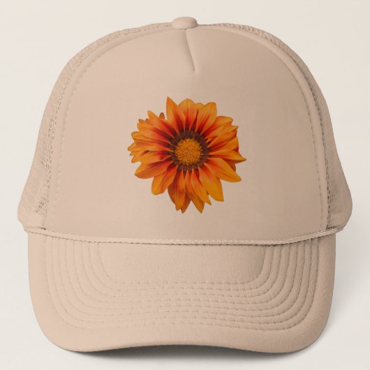 明るい黄色オレンジグラデーションの花の切り抜き キャップ (正面)