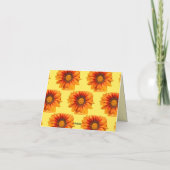 明るい黄色オレンジグラデーションの花の切り抜き サンキューカード (裏面)