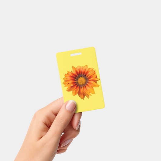 明るい黄色オレンジグラデーションの花の切り抜き バッジ (手持ち)
