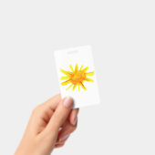 明るい黄色色彩の鮮やかの太陽（手） バッジ (手持ち)