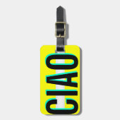 明るい黄色CIAO旅行カスタムな荷物のラベル ラゲッジタグ (正面縦)