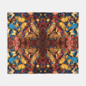 明るい黄金の光カラフルの渦巻き フリースブランケット (正面(横))