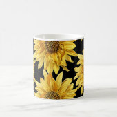 明るい黄金色のひまわりセラミック コーヒーマグカップ (中央)