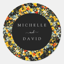 明るい黒のフローラ水結婚色 ラウンドシール