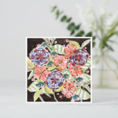 明るい黒フローラ水色フラット展開カード (スタンド正面)