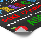 明るい黒板の幼稚園初日のサイン ポスター (角)