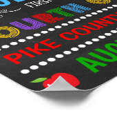 明るい黒板の新学期初日の4年生サイン ポスター (角)