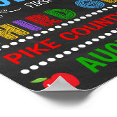 明るい黒板の新3年生の始業式サイン ポスター (角)