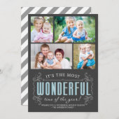 明るい黒板ホリデー4 – フォトフラットカード シーズンカード (正面/裏面)