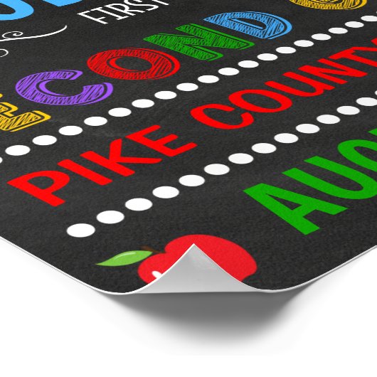 明るい黒板二等標識の最初の日 ポスター (角)