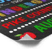 明るい黒板幼稚園初日のサイン ポスター (角)