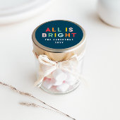 明るい1フォトネイビーブルークリスマスモダンファミリー ラウンドシール