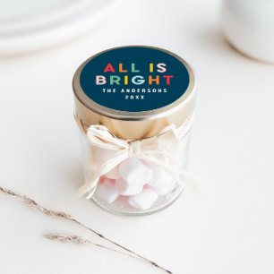 明るい1フォトネイビーブルークリスマスモダンファミリー ラウンドシール