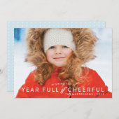 明るい1枚撮りのホリデーカードでいっぱいの1年 シーズンカード (正面/裏面)