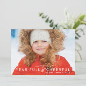 明るい1枚撮りのホリデーカードでいっぱいの1年 シーズンカード (スタンド正面)