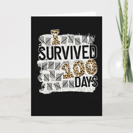 明るい100日の学おもしろい校を100日目に カード (正面)