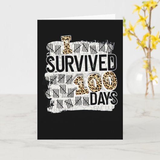 明るい100日の学おもしろい校を100日目に カード (黄色い花)