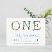 明るい1 |最初の誕生日パーティーの招待 招待状 (スタンド正面)