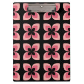 明るい2トーンのピンクの花模様 クリップボード (正面)