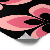 明るい2トーンのピンクの花模様 ポスター (角)
