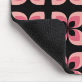 明るい2トーンのピンクの花模様 マウスパッド (コーナー)