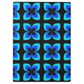 明るい2トーンの青い花模様 クリップボード (裏面)