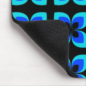 明るい2トーンの青い花模様 マウスパッド (コーナー)