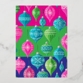 明るい4枚の写真コラージュメリークリスマスカスタム 箔シーズンカード (裏面)