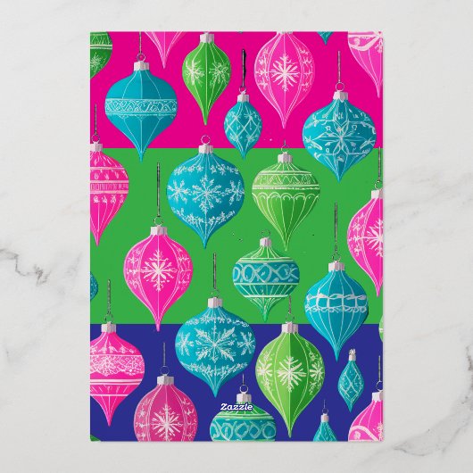 明るい4枚の写真コラージュメリークリスマスカスタム 箔シーズンカード (裏面)