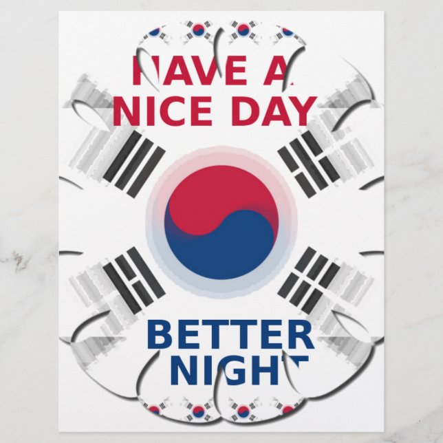 明るい「いい日を過ごす」韓国国旗のアートデザイン (正面)