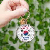 明るい「いい日を過ごす」韓国国旗のアートデザイン キーホルダー (手)